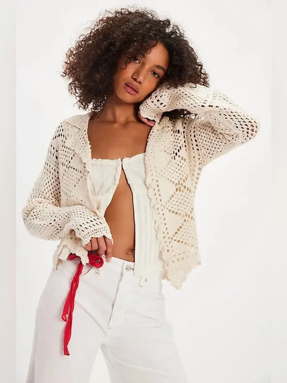 NWT! Free People We The Free Friend Of A Friend Crochet Sweater Sz XS